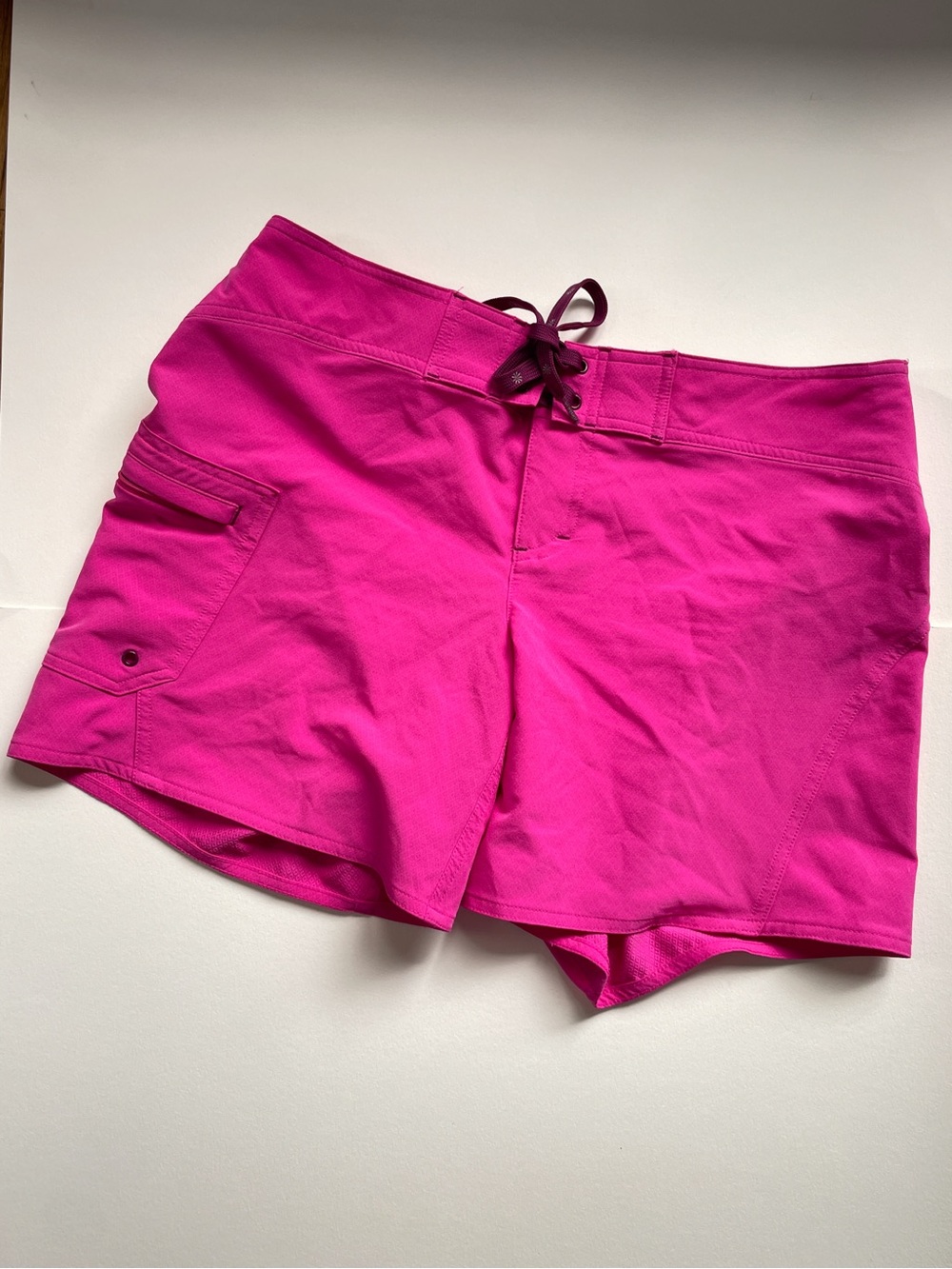 Athleta Clearwater 6” Board Shorts Womens 10 Hot Pink Swim Surf UPF 50 553258